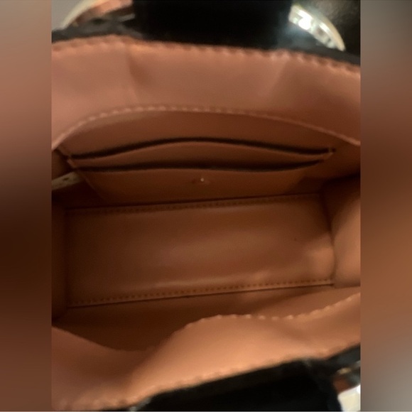 EUC Kate Spade Black Bag with Gold Ring Handles - Picture 6 of 13